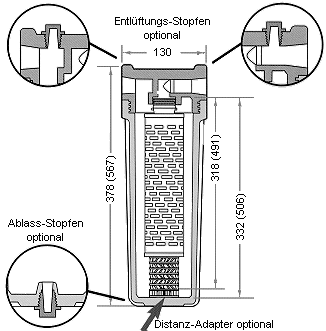 Geh�useabmessungen FFU-N39 und FFU-N48